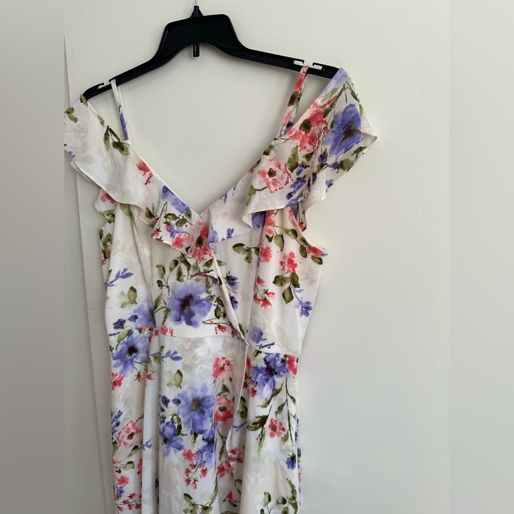 Iz Byer Floral Jumpsuit with Blue and Pink Highlights - Picture 5 of 16